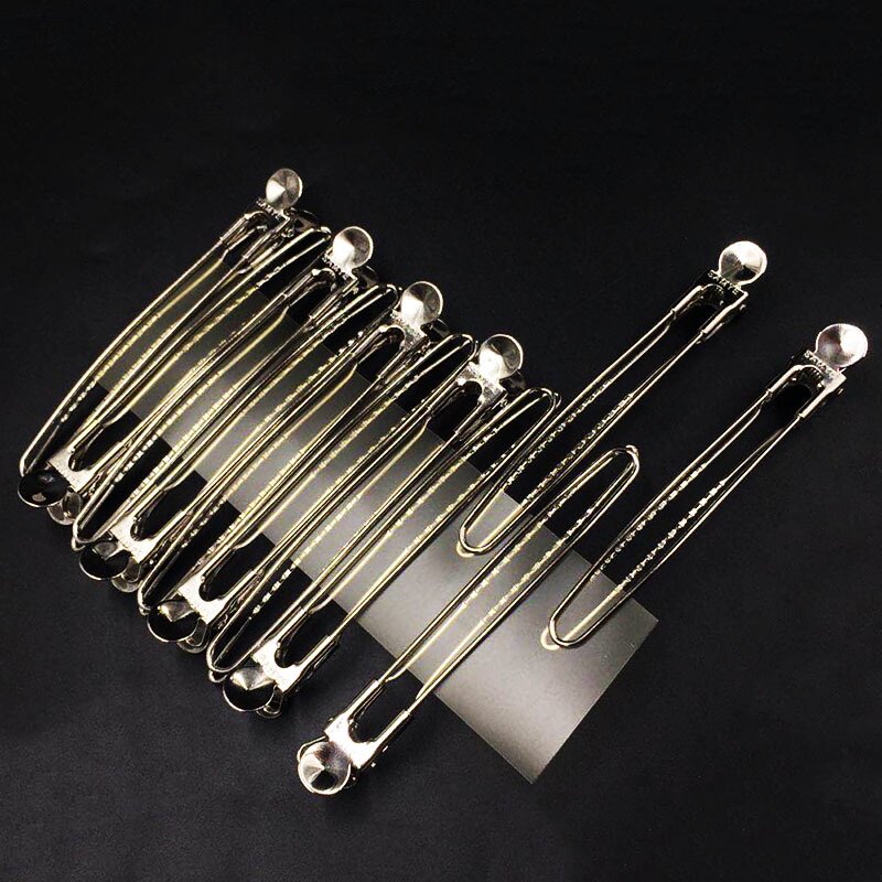 超长手推波纹夹鸭嘴夹12cm美发影楼线条夹分区定位化妆师发夹专业