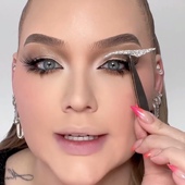 银白水钻贴纸银色化妆师眼妆贴纸创意妆欧美风眼贴舞台表演眼线贴