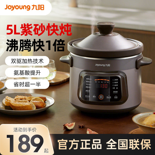 九阳电炖锅电砂锅电炖盅炖汤锅煲汤锅多功能锅紫砂锅紫砂 GD405
