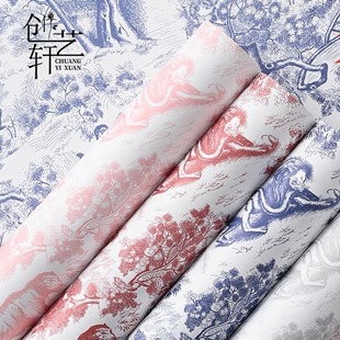 午后伯爵红茶油画艺术纸鲜花花束包装纸包花纸材料花艺防水复古