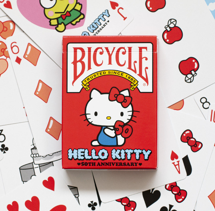日本bicycle扑克牌联名 hellokitty 50周年 新品扑克