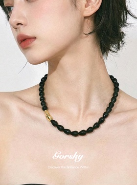 GORSKY新欧美范黑色项链女款日常百搭配饰轻奢小众穿搭叠戴锁骨链