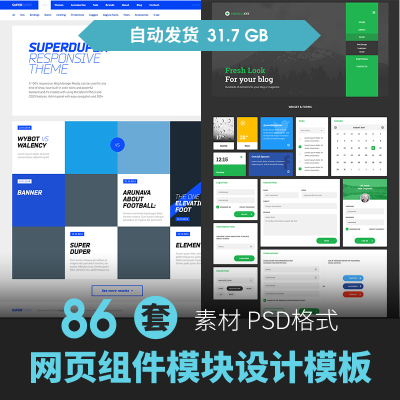 品牌网页组件模板UI设计规范排版界面试学生作业品PSD设计素材