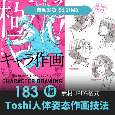 Toshi人物角色人体姿态教程手绘素描线草稿速写原插漫画美术素材
