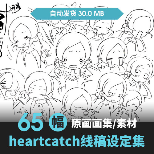 heartcatch资料设定集游戏美术计动画角色三视图绘画临摹参考素材