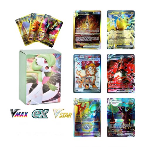神奇宝贝卡片vmax高攻击力英文卡牌Pokemon Cards宝可梦炫彩金卡