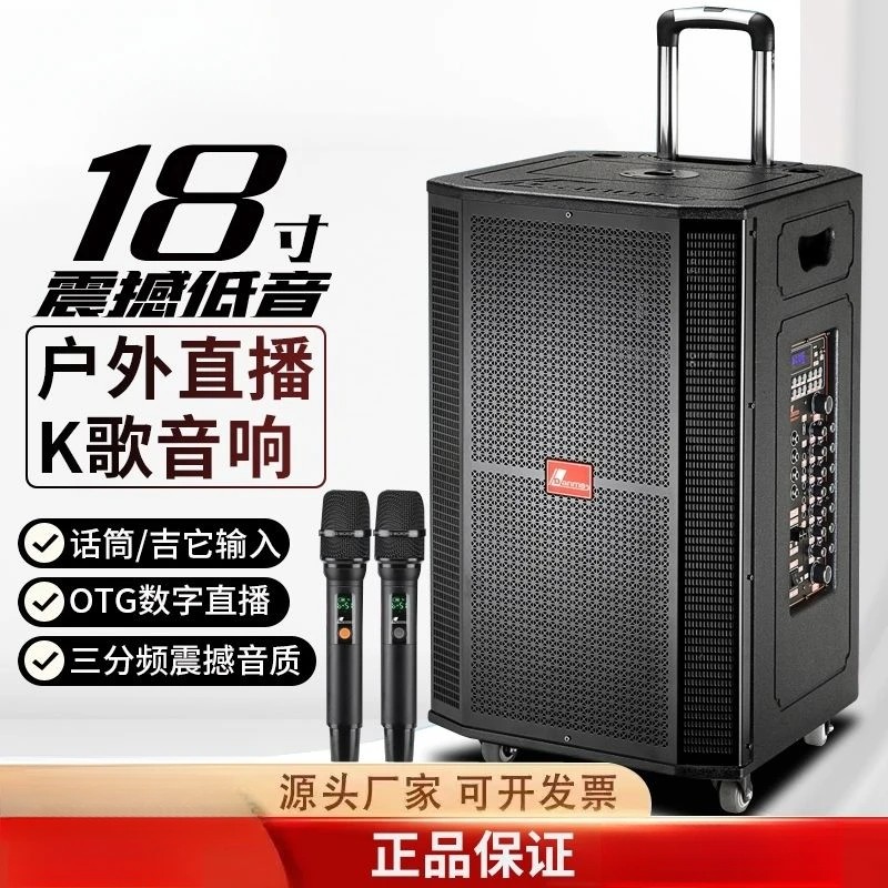 户外大功率带蓝牙三分频广场网红直播专业舞台演出拉杆音箱