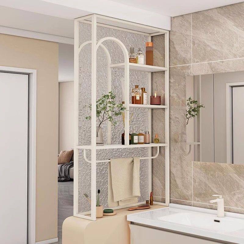 卫生间半墙隔断屏风定制柜屏风洗手台长虹玻璃干湿分离玄关置物架