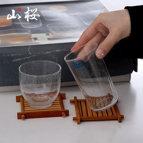 日本製中古玻璃杯气泡工艺日式