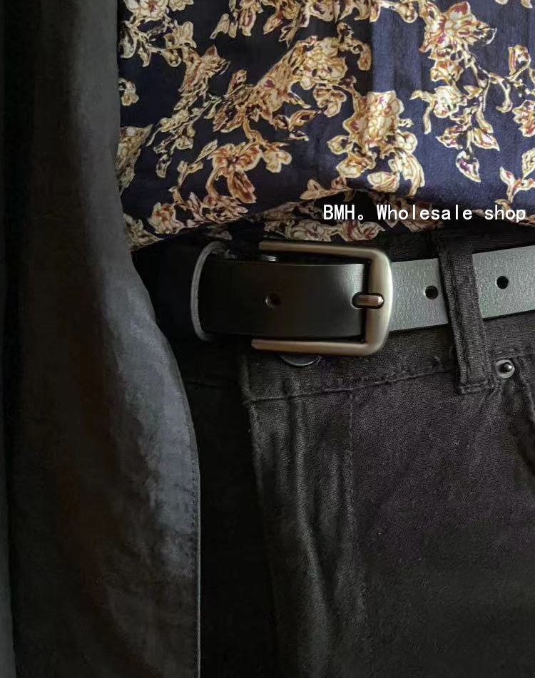 纯色百搭风韩国牛皮腰带福利