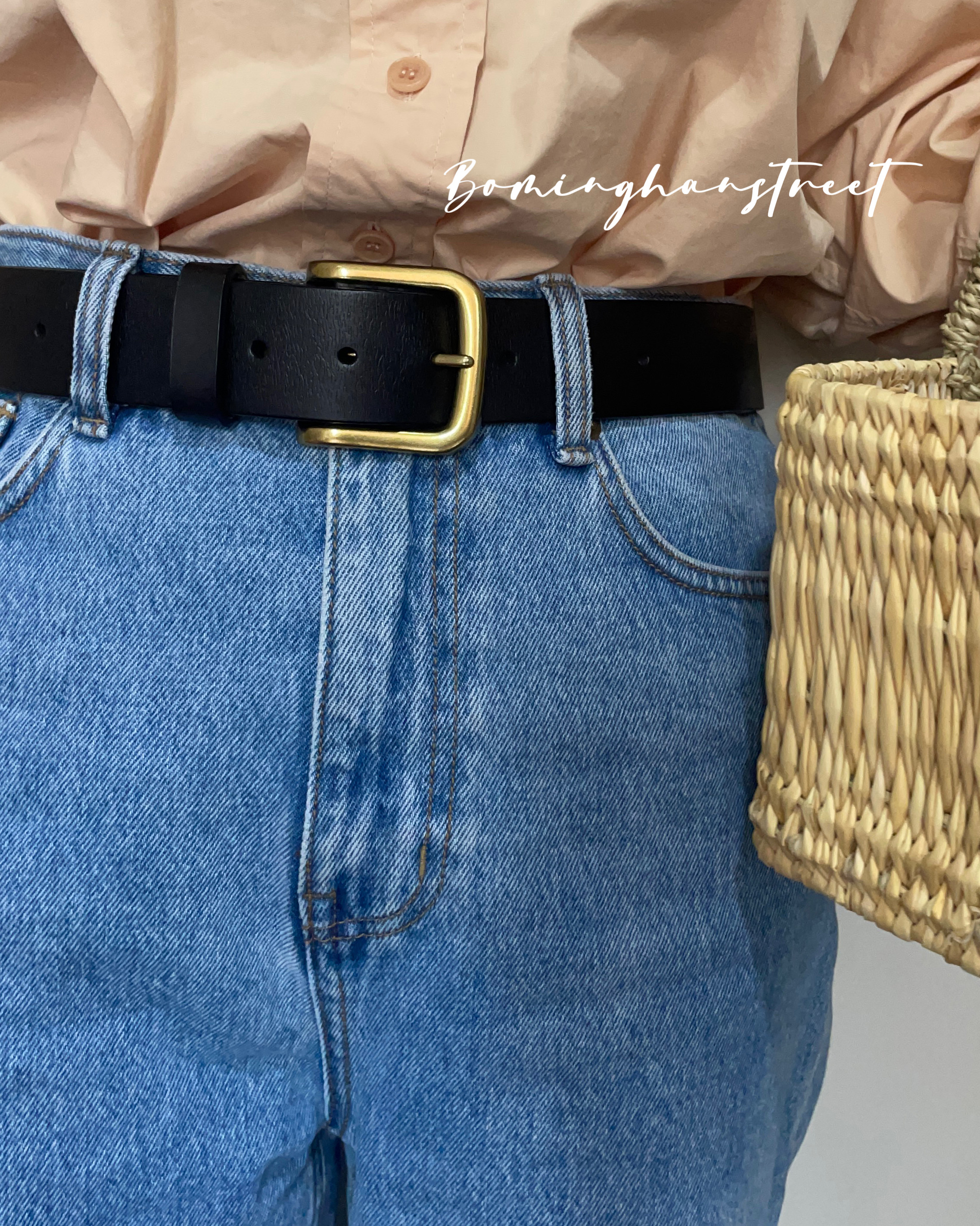 自留推荐方扣二层牛皮女腰带百搭