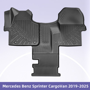 适用于Mercedes Benz Sprinter cargoVan 2019-2025全天候TPE脚垫