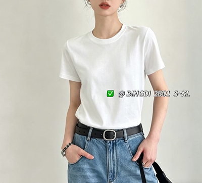 2026年夏季新款韩版时尚百搭显瘦净版白色短袖T恤女宽松休闲上衣