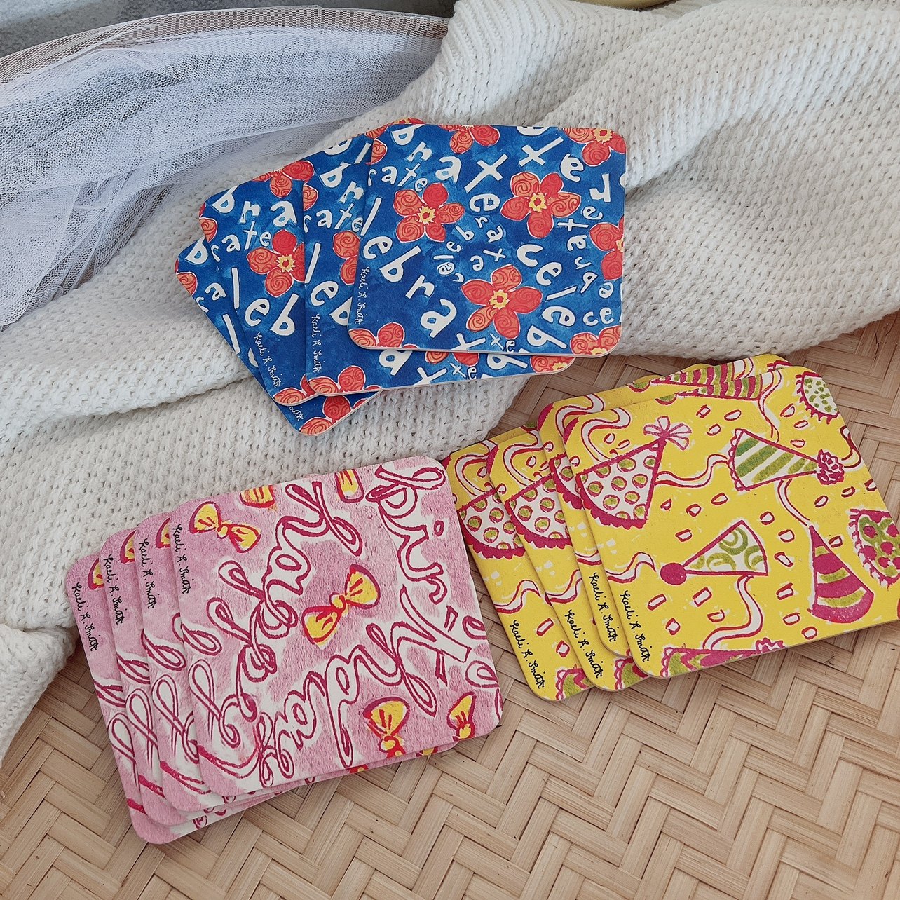 创意复古田园卡通小花趴环保小资纸质12片装隔热装饰杯垫蛋糕垫