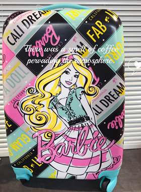 外贸美版孤品BARBIE/芭比花色拉杆箱20寸旅行箱日系铝合金行李箱