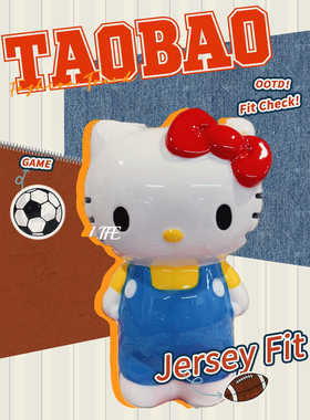 外贸尾货 HELLO KITTY 立体背带裤凯蒂猫 KT陶瓷摆件 插花花瓶