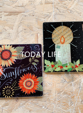 高颜值野餐小菜板！复古黑色钢化玻璃砧板餐盘食物隔热板料理板