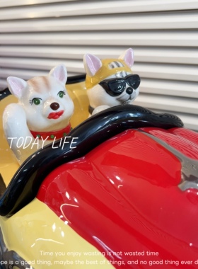 外贸尾单孤品瓷器 工艺品 陶瓷老爷车 猫咪汽车软装装饰摆件