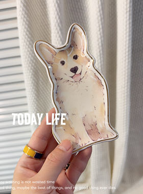 外贸尾单 孤品 可爱小狗子小猫咪系列 犬喵陶瓷碟子 装饰摆件