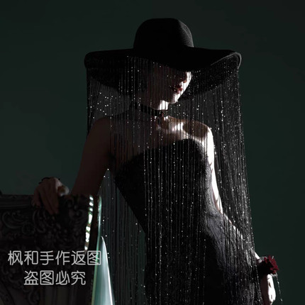 C.圣母抖音同款流苏帽银河帽走秀摄影舞美夸张模特夜店舞台
