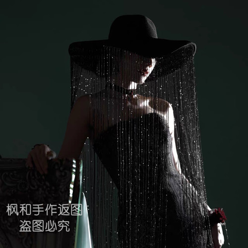 C.圣母抖音同款流苏帽银河帽走秀摄影舞美夸张模特夜店舞台