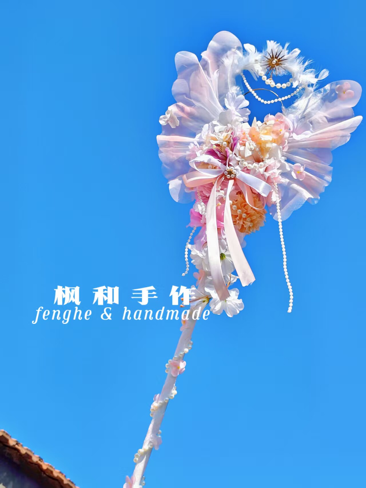 春日之约Lolita道具手杖法式帽油画宽檐帽少女头饰花朵走秀摄影