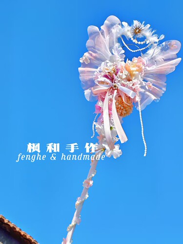 春日之约Lolita道具手杖法式帽油画宽檐帽少女头饰花朵走秀摄影