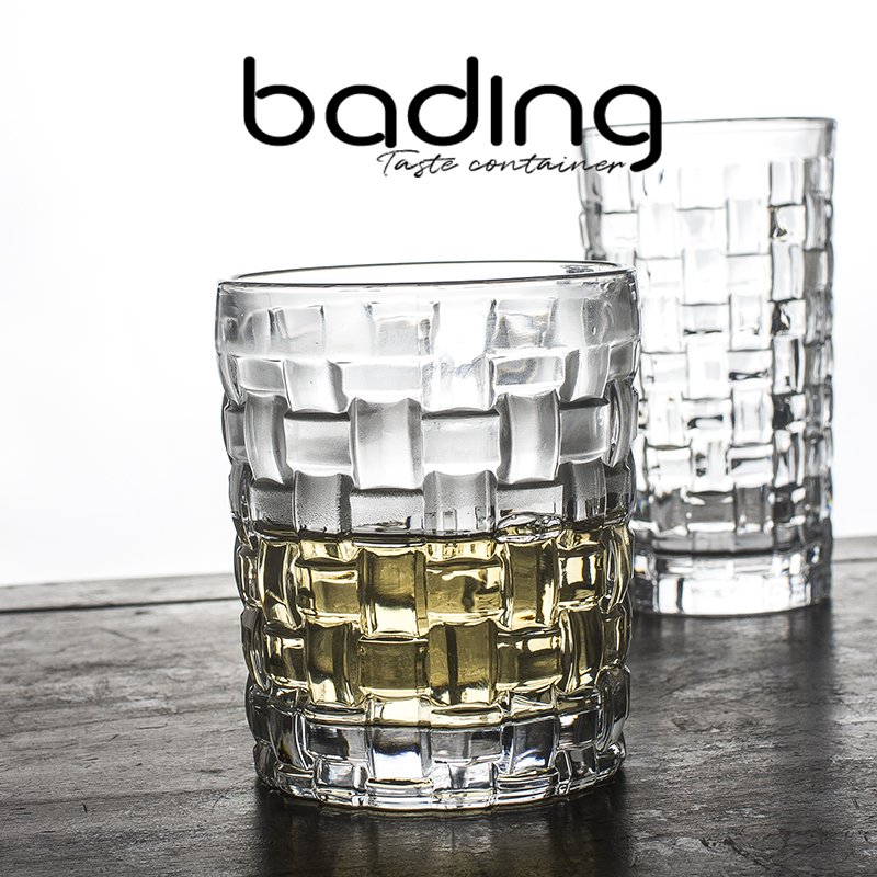 透亮编织纹洋酒威士忌饮料牛奶杯