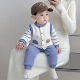 保暖外出服季 帅气0一1岁婴儿套装 潮 男宝宝春装 薄夹棉衣服分体秋款