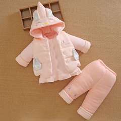 0一1岁女宝宝秋冬装外出服分体款童婴儿衣服加厚棉服袄外套装季天