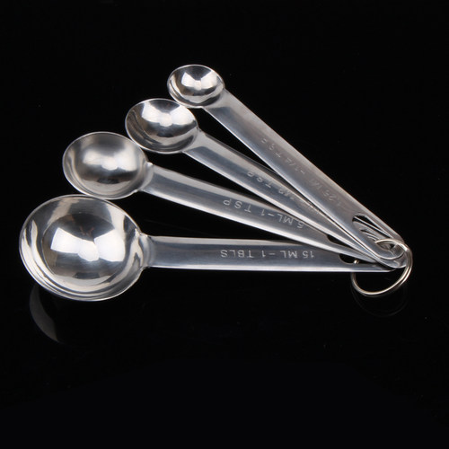 304不锈钢量勺 4/6件 套装厨房克度刻度计量量匙烘焙家用控限盐勺