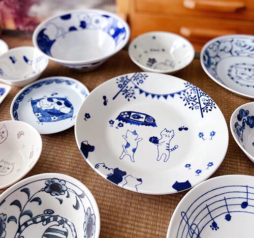 美浓烧猫咪主题猫合集陶瓷盘子