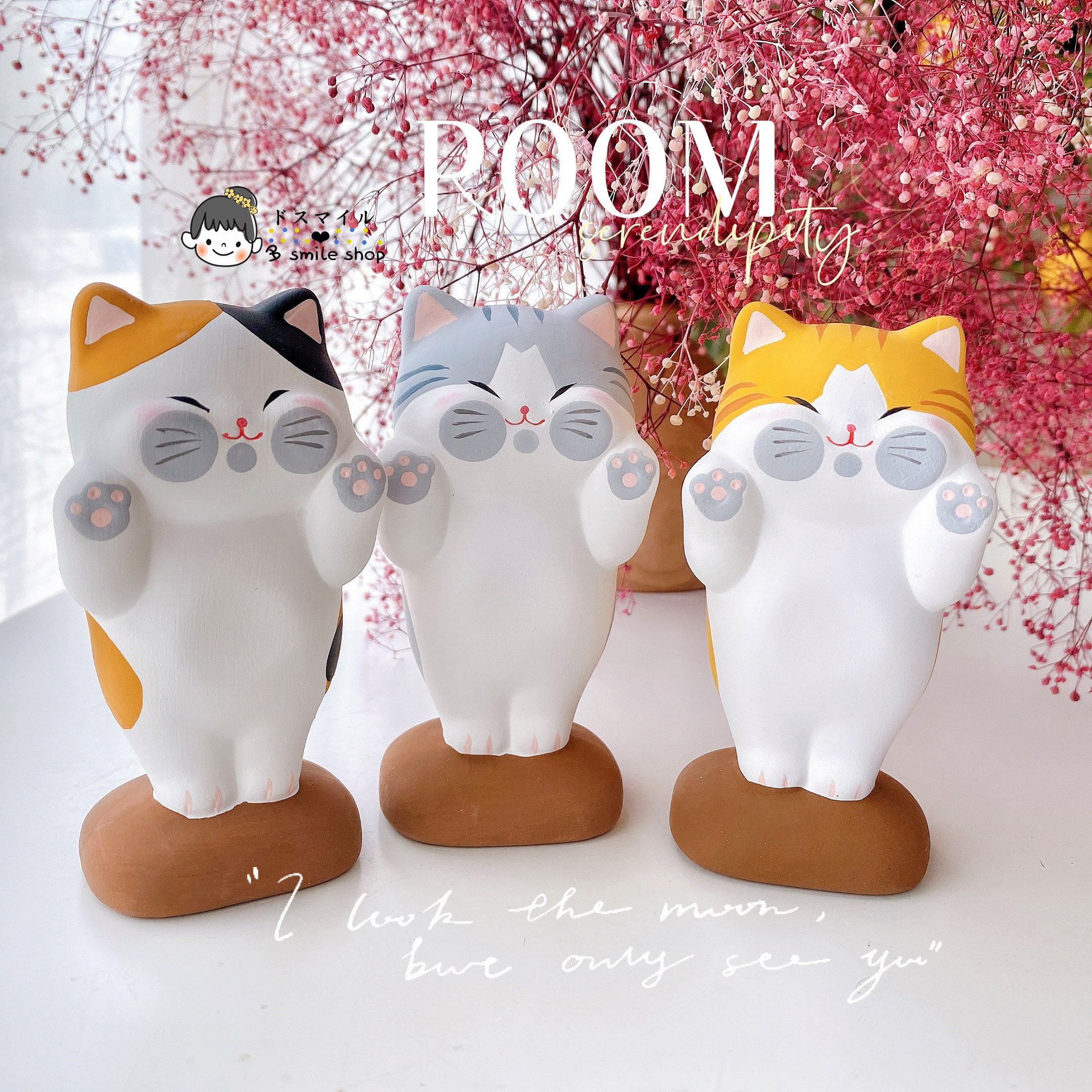 现货日本进口京都龙虎堂陶招福吸窗趴窗户卖萌可爱猫咪工艺品摆件