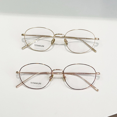 韩系超轻钛椭圆镜框可配近视度数复古素颜不规则高智感EDELL眼镜