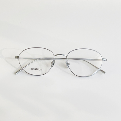 禁欲风素颜眼镜超轻钛椭圆镜框可配近视度数复古高智感EDELL眼镜