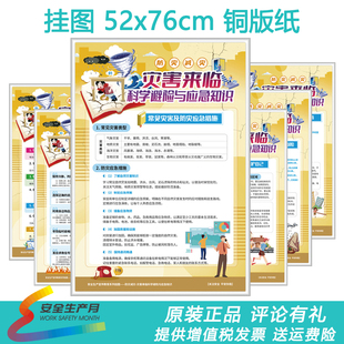包发票 防灾减灾 灾害来临科学避险与应急知识宣教挂图 6张海报JA