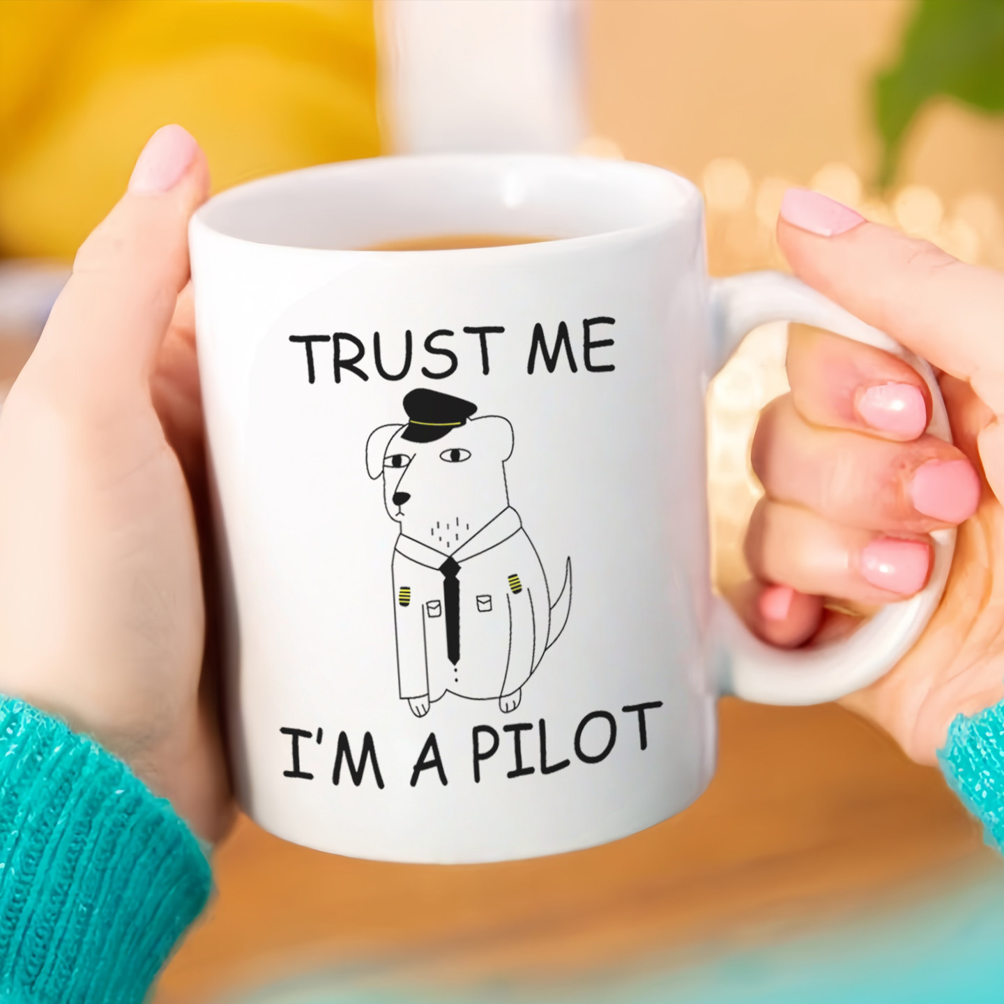 Trust me  i am a pilot相信我我是飞行员马克杯送男生陶瓷水杯子