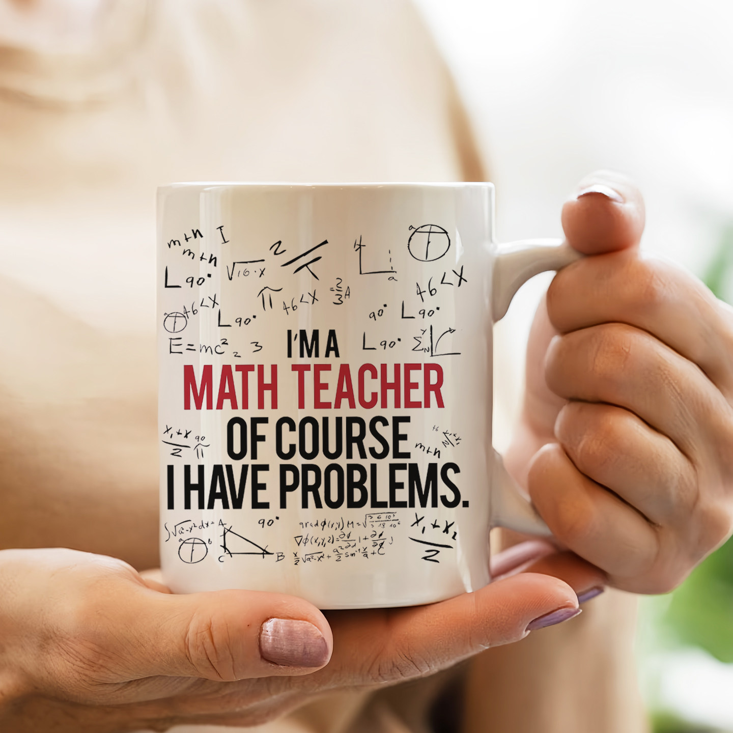 数学老师马克杯陶瓷喝水杯子