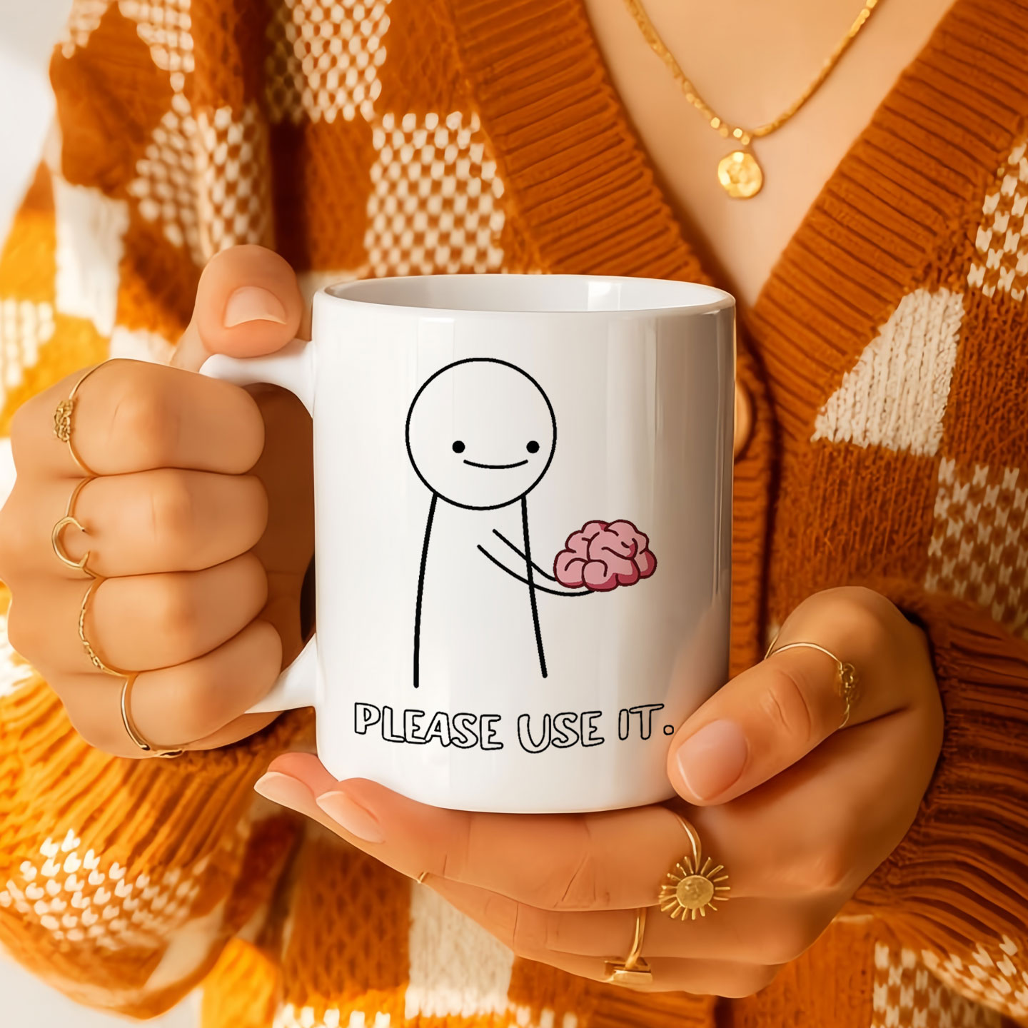 请动动你的脑子马克杯