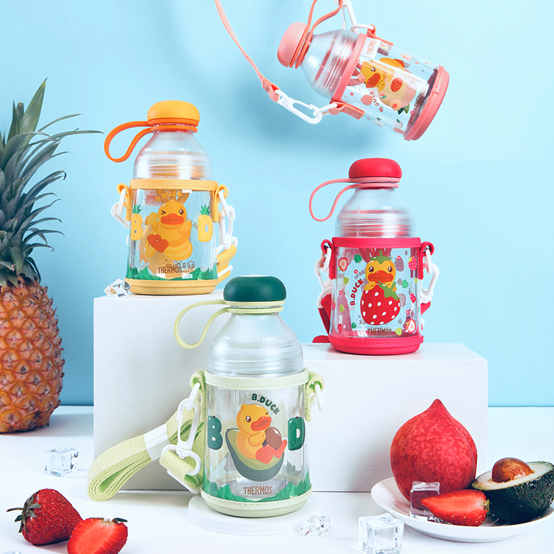 膳魔师B.Duck联名款宝宝运动水杯壶直饮幼儿园儿童喝水果汁摇摇杯