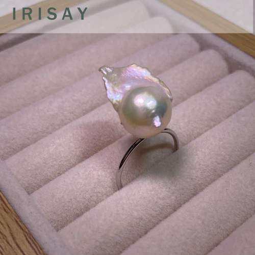 Красочное золото золотистого фиолетового кольца Bing Alien Pearl Baroque High Bamboo Festival Ring Ring Live Ring Circle