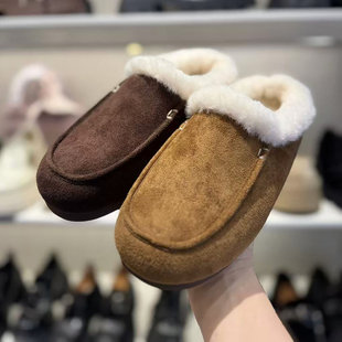 拖鞋 2025秋冬新品 9910毛毛雪地靴平底保暖靴女鞋