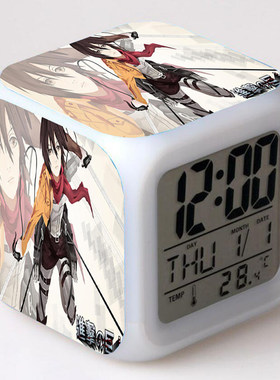 降世神通定做学生床头七彩闹钟动漫周边电子时钟创意小夜灯