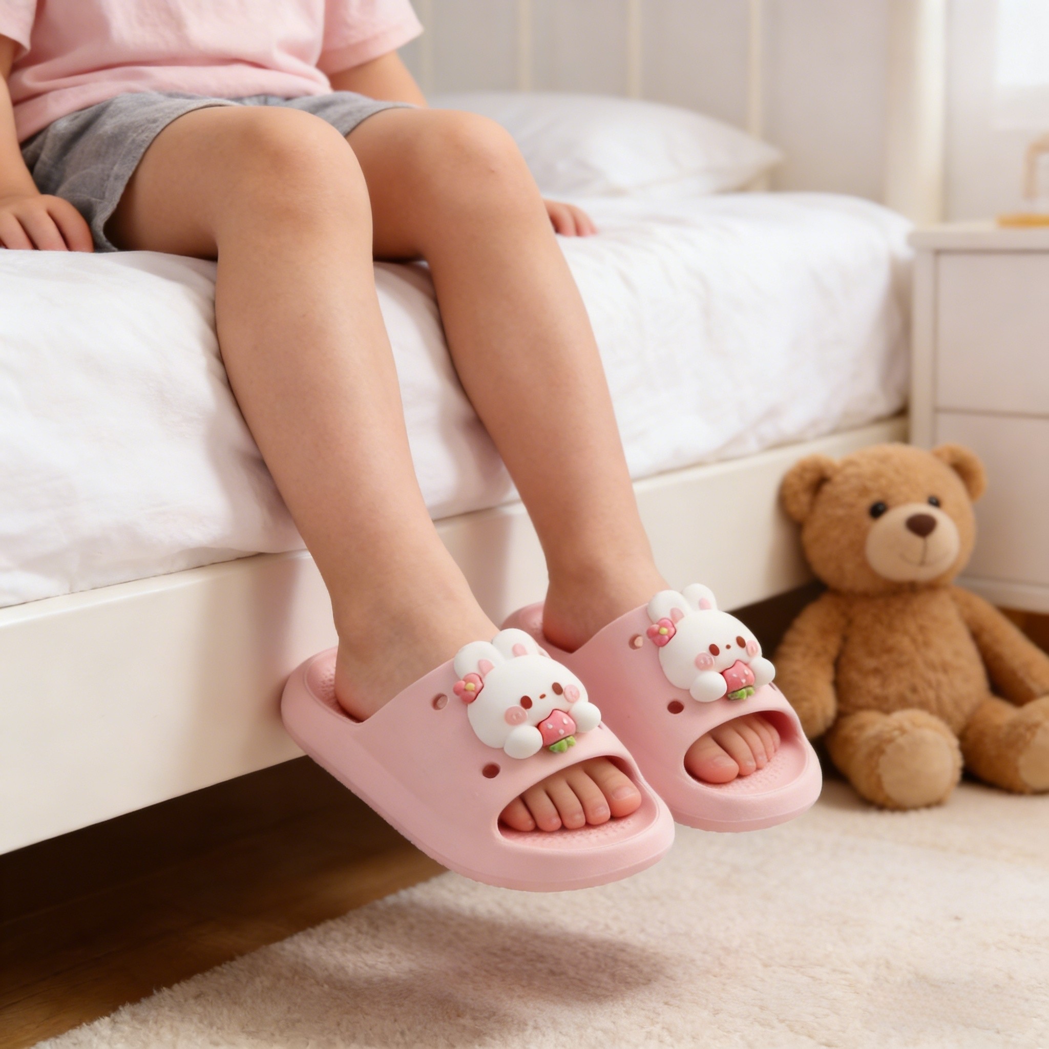 小兔子儿童拖鞋女孩男女童中大童夏季防滑宝宝凉拖鞋软底一字拖,童鞋/婴儿鞋/亲子鞋,儿童凉拖鞋,淘宝优惠券,粉丝福利购,淘宝优惠卷
