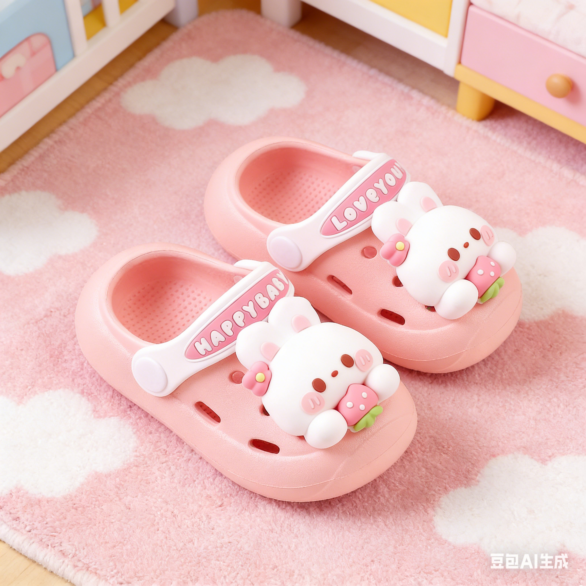 小兔子宝宝拖鞋儿童洞洞鞋男宝夏季外穿女宝防滑婴幼儿室内卡通,童鞋/婴儿鞋/亲子鞋,儿童洞洞鞋,淘宝优惠券,粉丝福利购,淘宝优惠卷