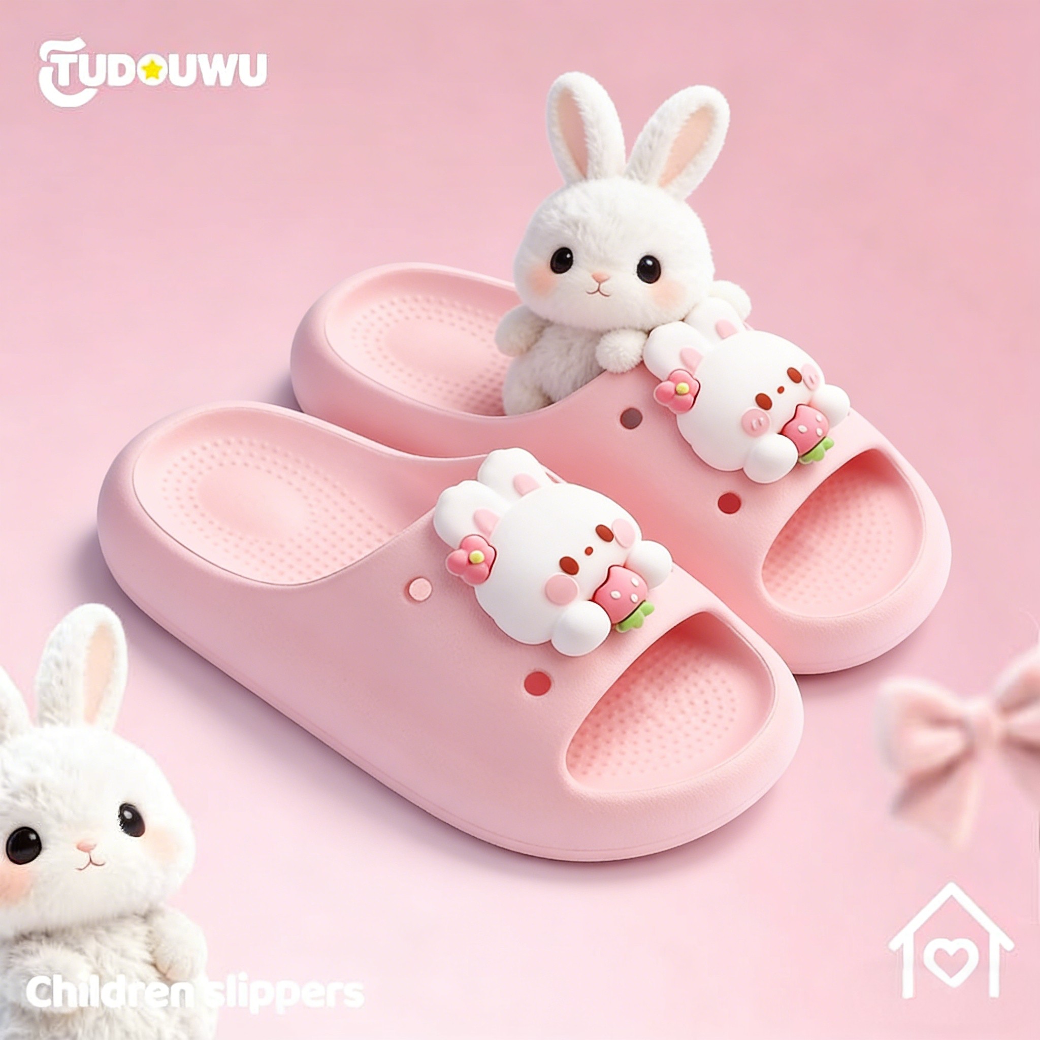 小兔子儿童拖鞋女孩男女童中大童夏季防滑宝宝凉拖鞋软底卡通凉拖,童鞋/婴儿鞋/亲子鞋,儿童凉拖鞋,淘宝优惠券,粉丝福利购,淘宝优惠卷