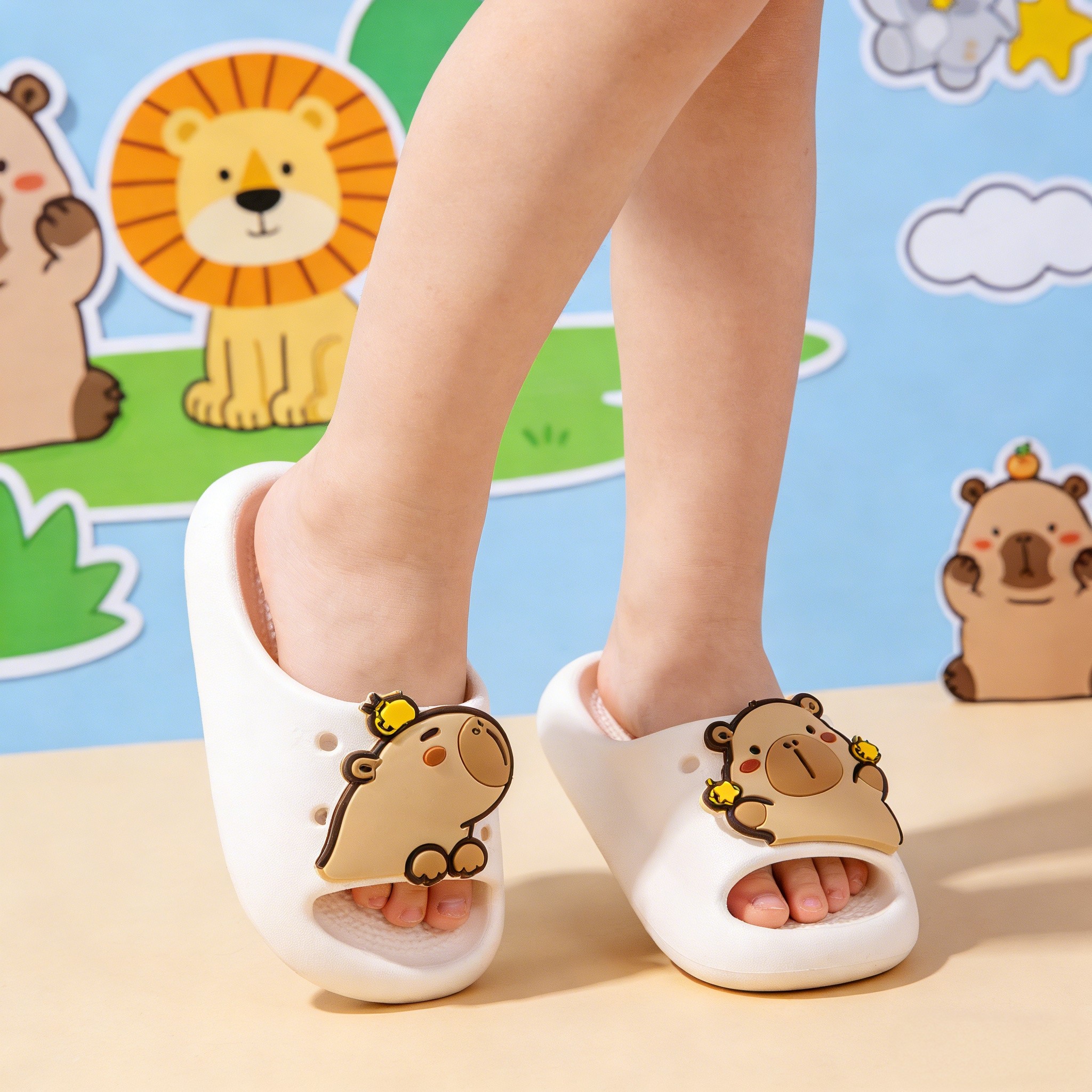卡皮巴拉儿童拖鞋女童男童女孩防滑卡通可爱夏季洗澡亲子居家凉拖,童鞋/婴儿鞋/亲子鞋,儿童凉拖鞋,淘宝优惠券,粉丝福利购,淘宝优惠卷