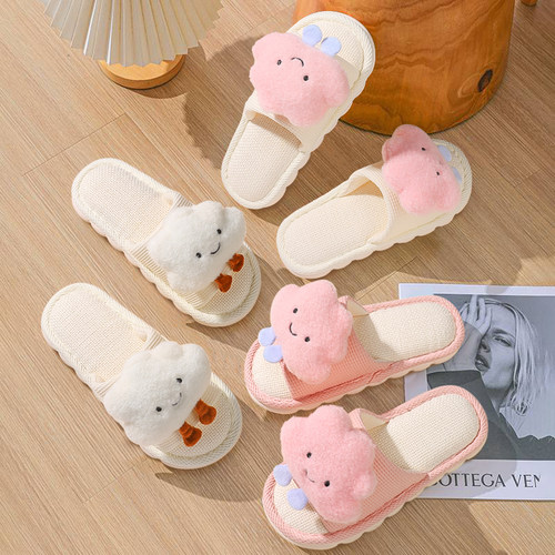 儿童拖鞋女童女孩2025新款防滑四季室内大童专用亚麻公主家居女款