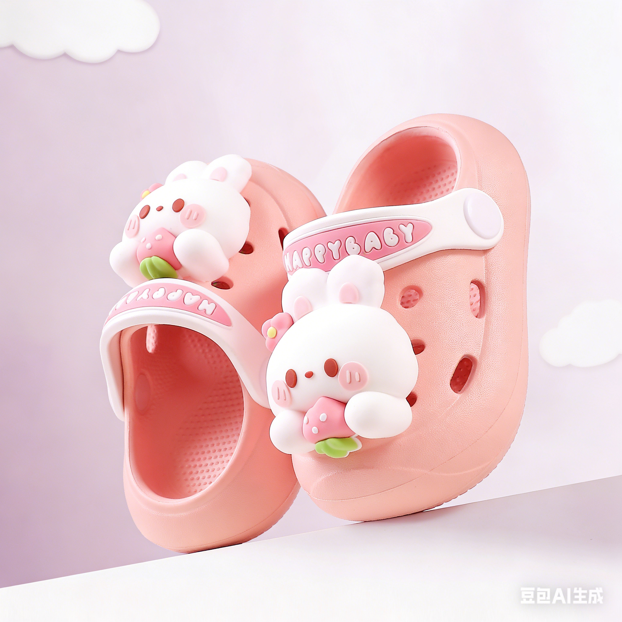 小兔子宝宝拖鞋儿童洞洞鞋男宝夏季外穿女宝防滑婴幼儿室内卡通,童鞋/婴儿鞋/亲子鞋,儿童洞洞鞋,淘宝优惠券,粉丝福利购,淘宝优惠卷