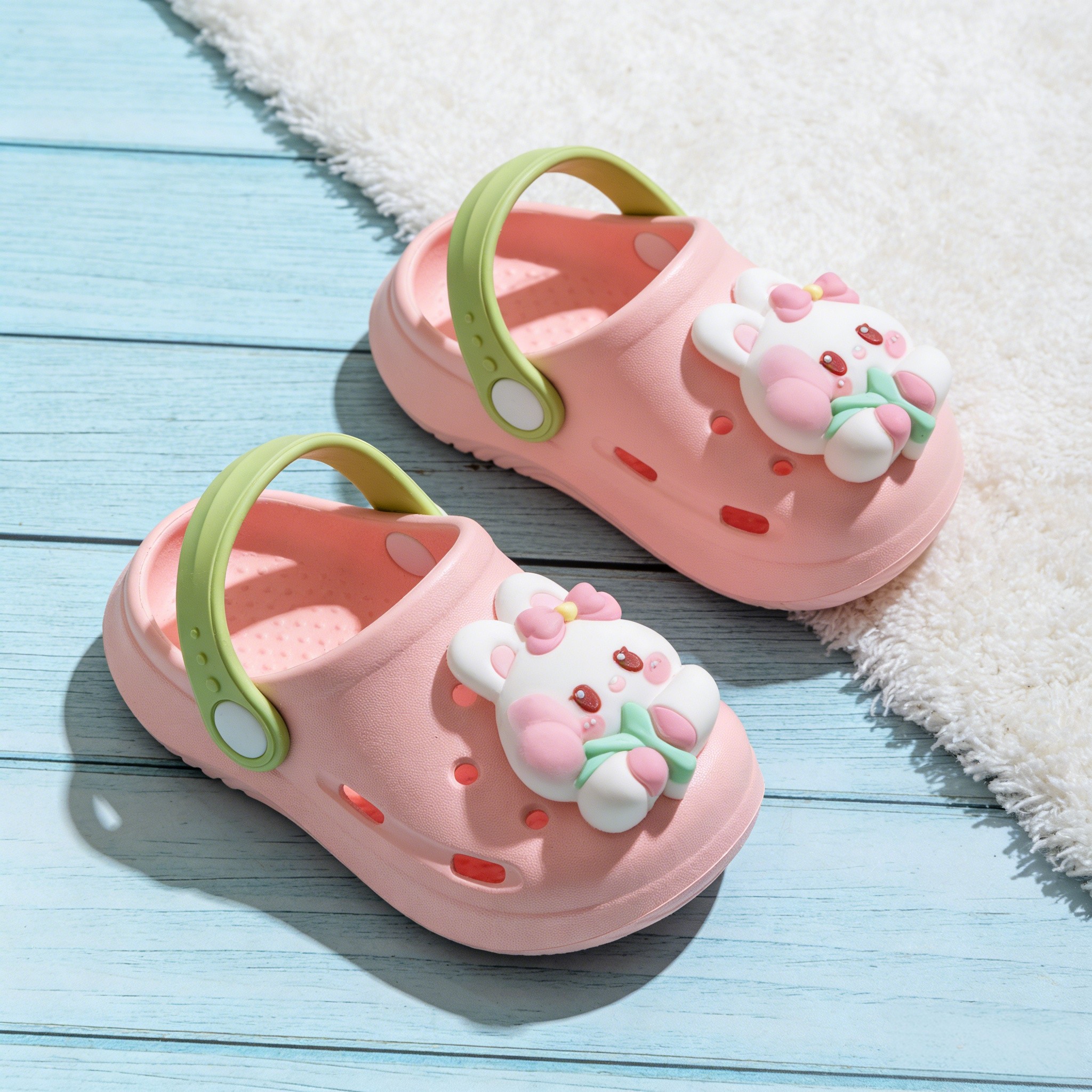 草莓兔儿童拖鞋男女童女孩防滑夏季室内洗澡可爱卡通家居沙滩凉拖,童鞋/婴儿鞋/亲子鞋,儿童凉拖鞋,淘宝优惠券,粉丝福利购,淘宝优惠卷